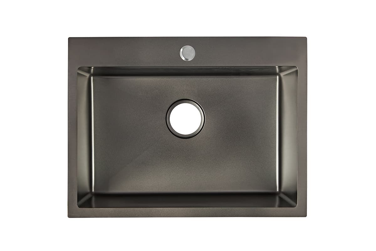 Мойка кухонная Steel  60*50*23 см, графит, (в компл. сифон)